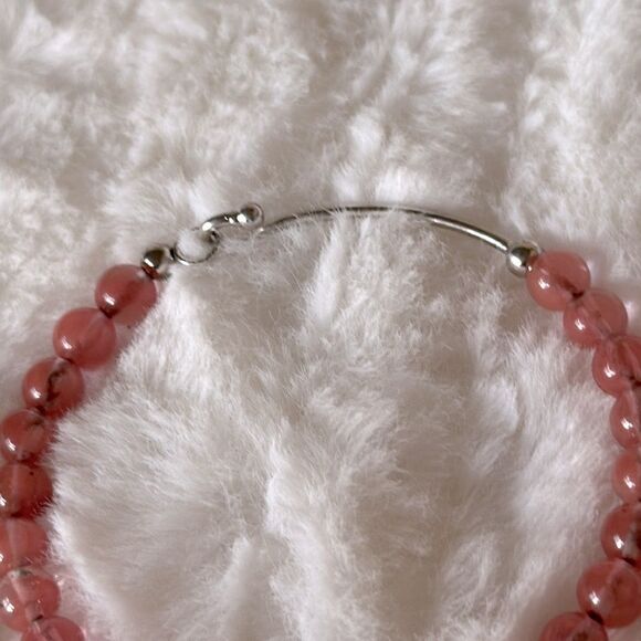 Pink Beaded Bangle Bracelet! - Picture 3 of 4